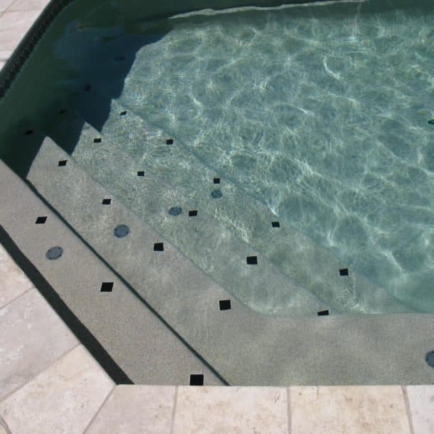 Shale Gray Latham fiberglass pool installation