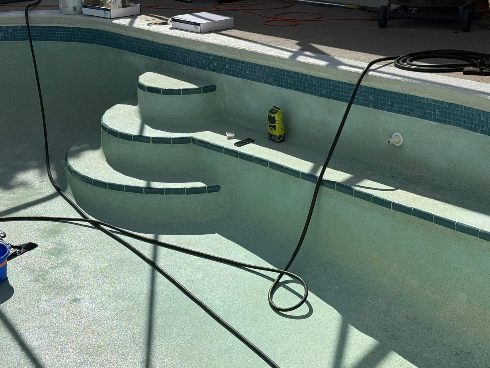 Beautiful completed tile installation showing curved steps with perfect tile alignment