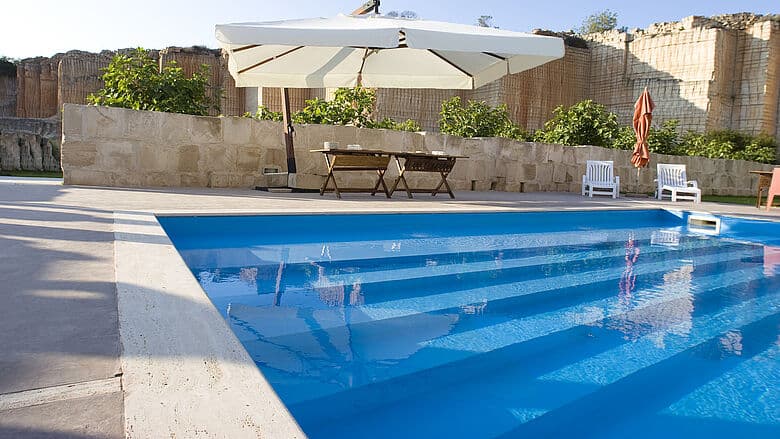 PVC membrane pool renovation on a concrete pool in Ocala, Florida