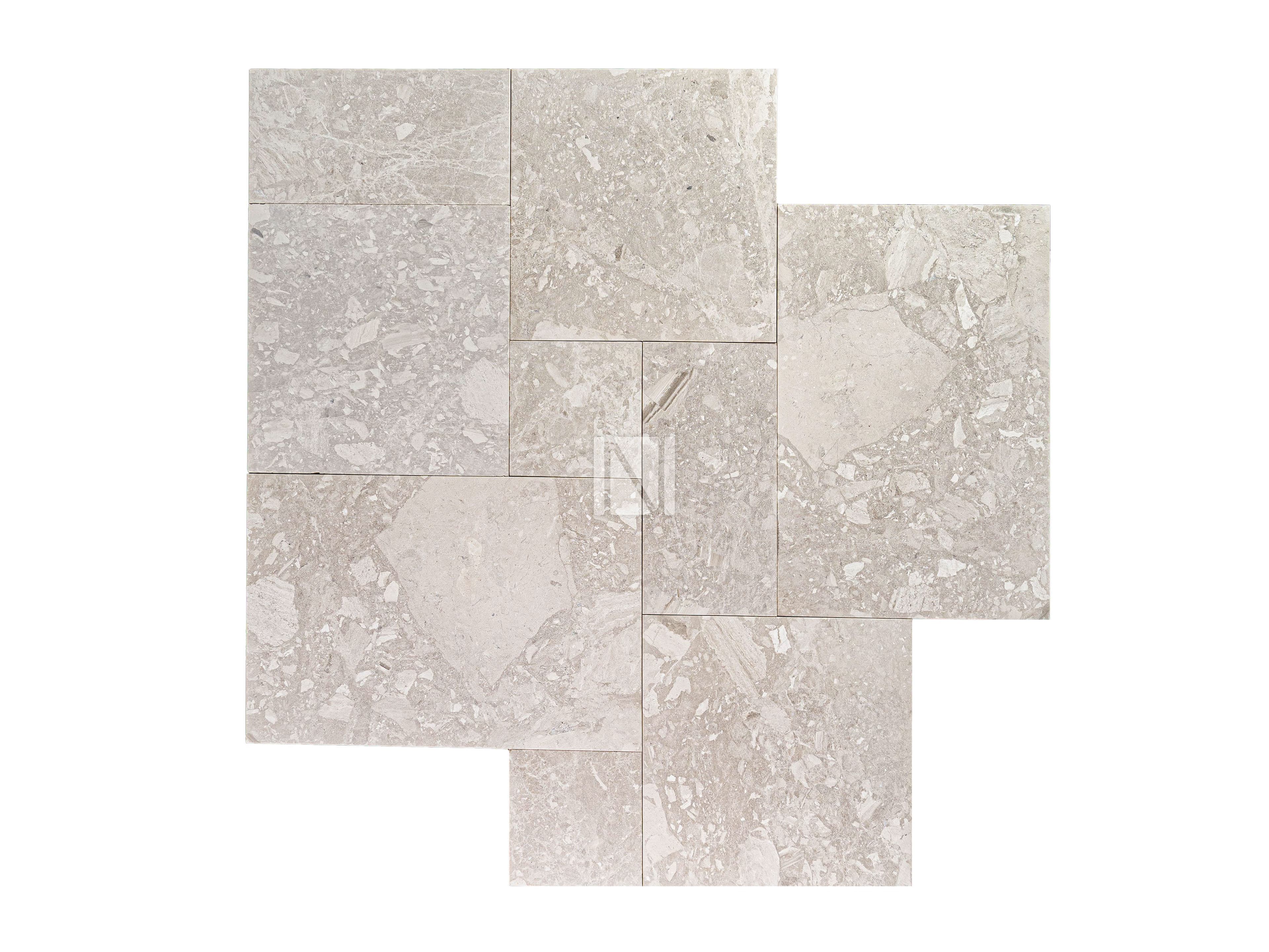 King Beige Leather stone paver pool deck