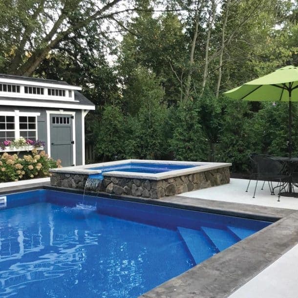 Ocean Blue Latham fiberglass pool installation